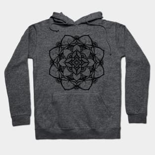 Black and white dragonfly mandala Hoodie